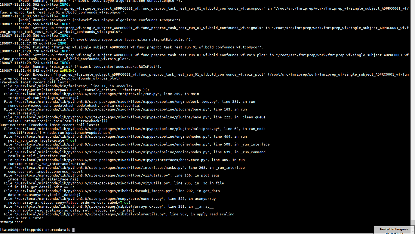 Fmriprep stopped due to memory error fmriprep neurostars